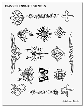 Classic Henna Kit Tattoo Design Stencils