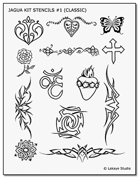 Jagua Kit Tattoo Design Stencils