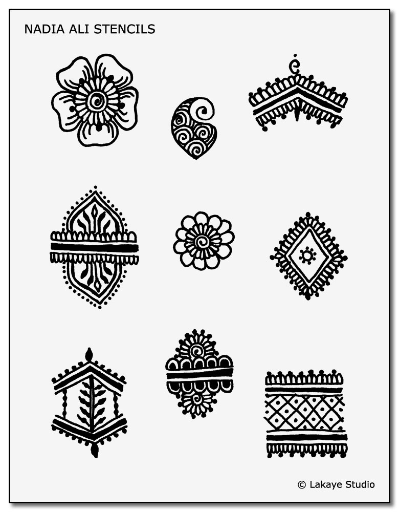 Beginner Henna Tattoo Stencils Printable - tattoo studio design