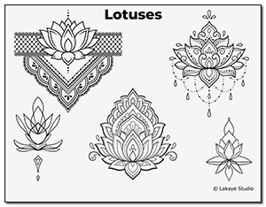 Free Stencil Designs: Lotuses