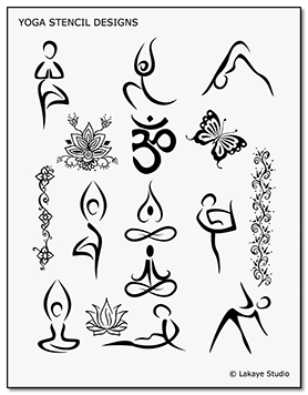 Yoga Tattoo Design Stencils