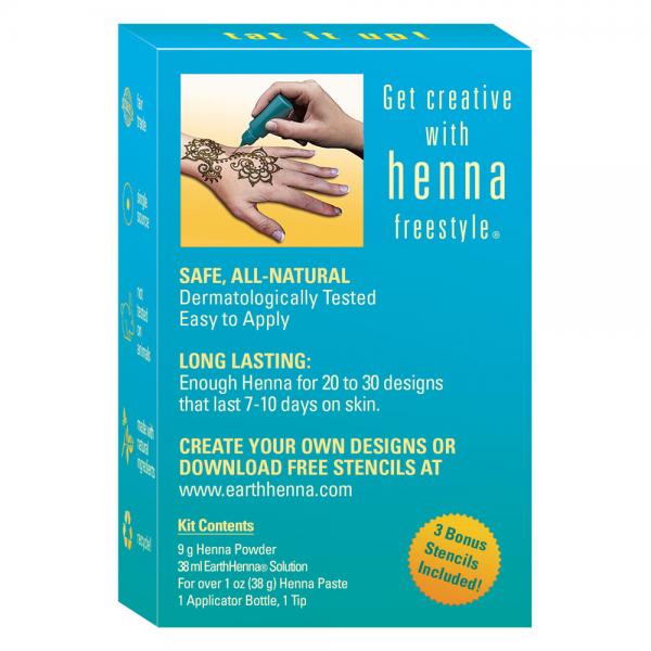 Earth Henna Freestyle Kit - Back of Box